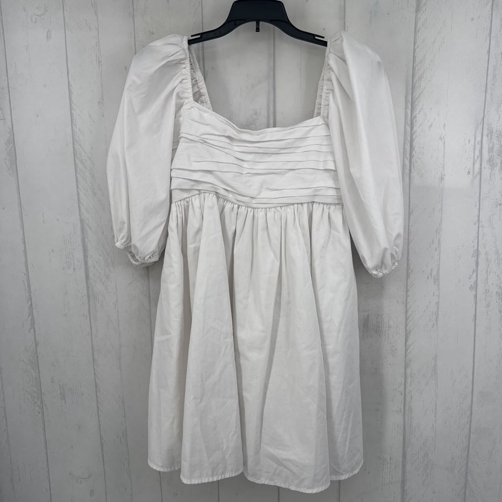 S smocked 3/4 slv dress