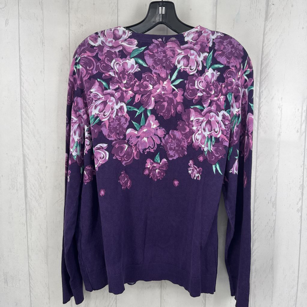 XL floral button down cardi