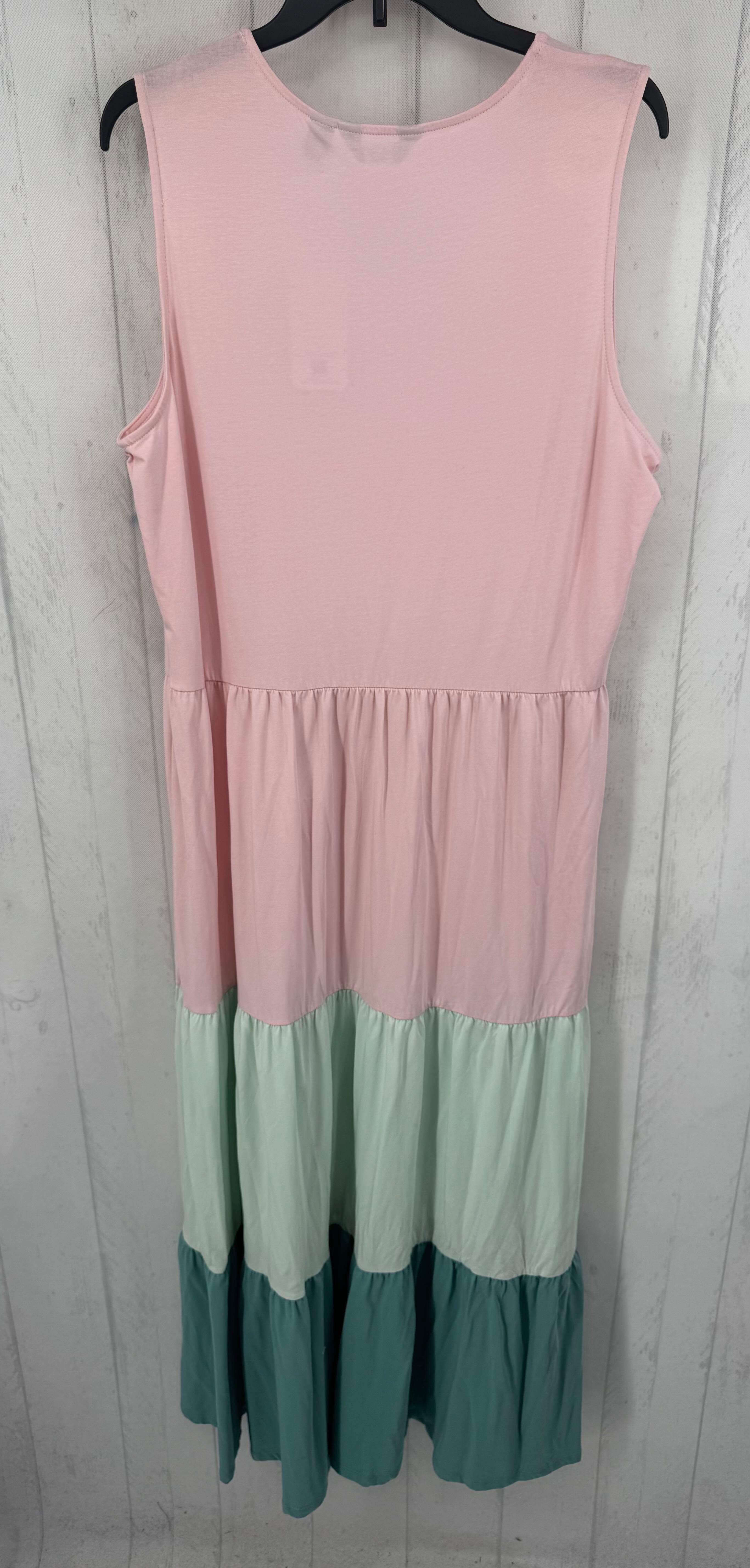 XL colorblock slvls maxi dress