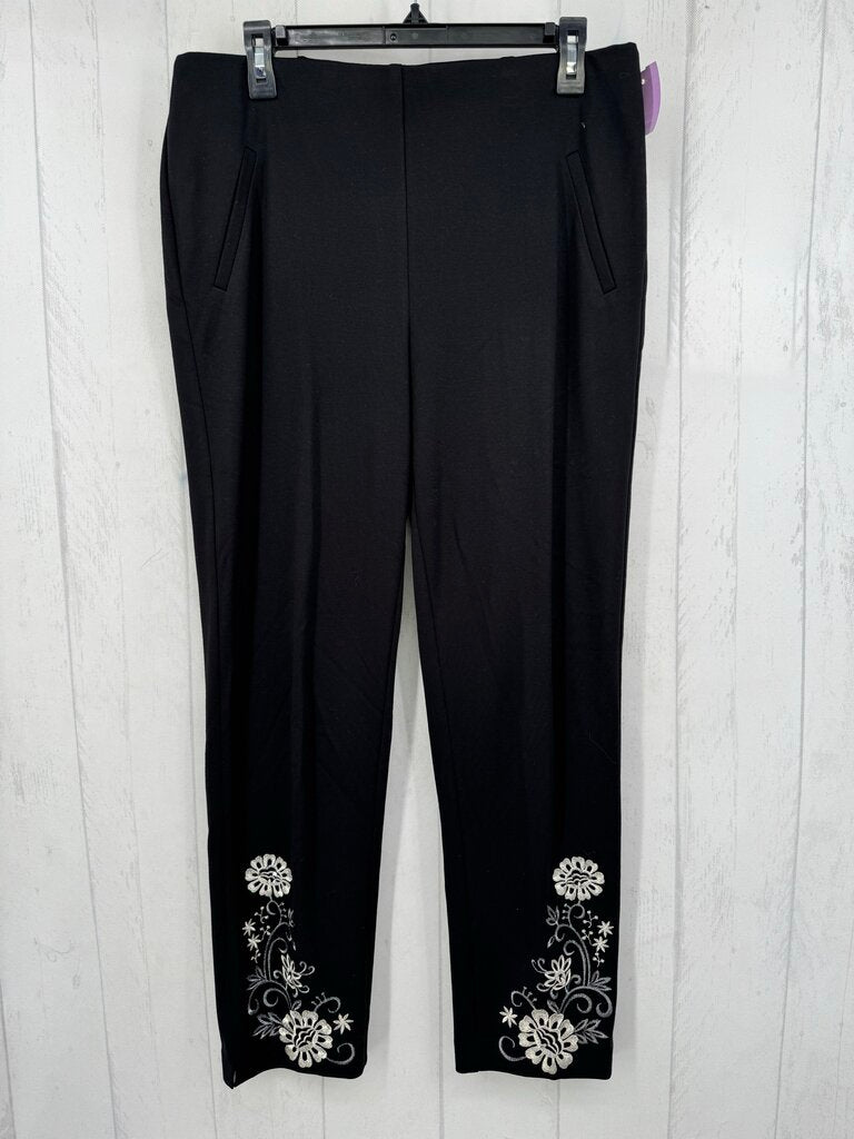 M/L flo embroidered stretch knit pant