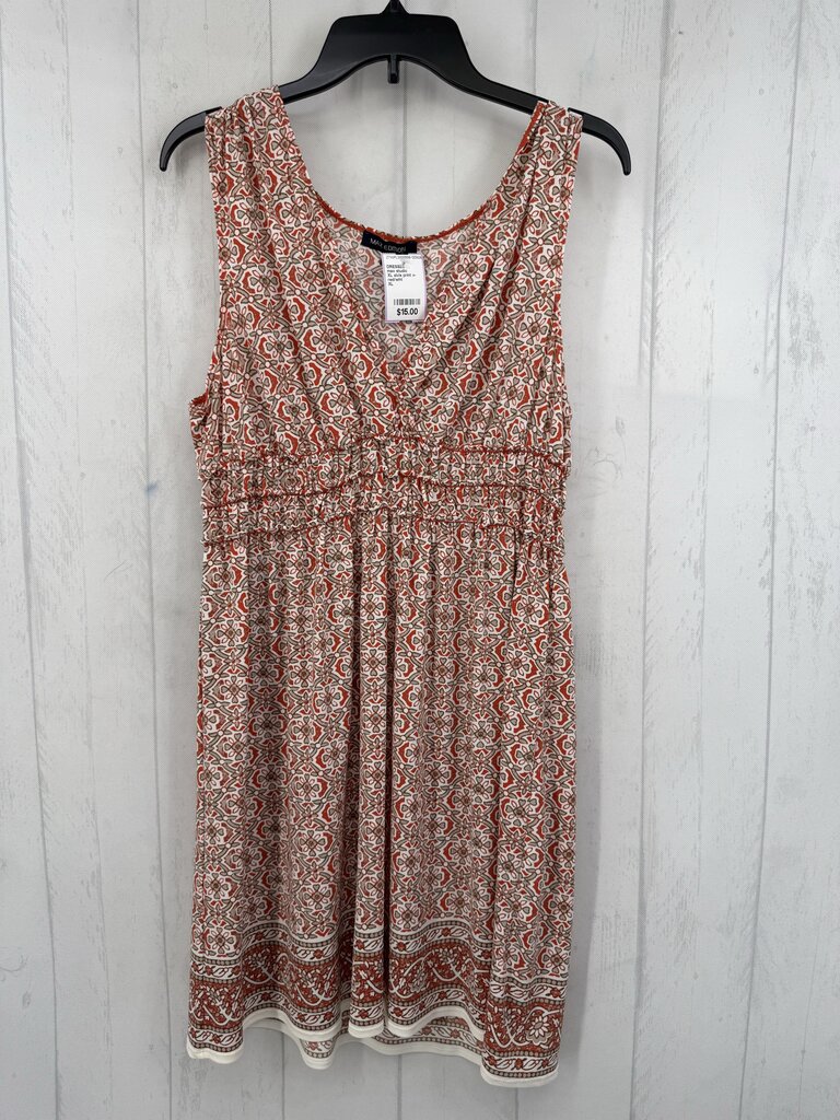 XL slvls print v-neck dress