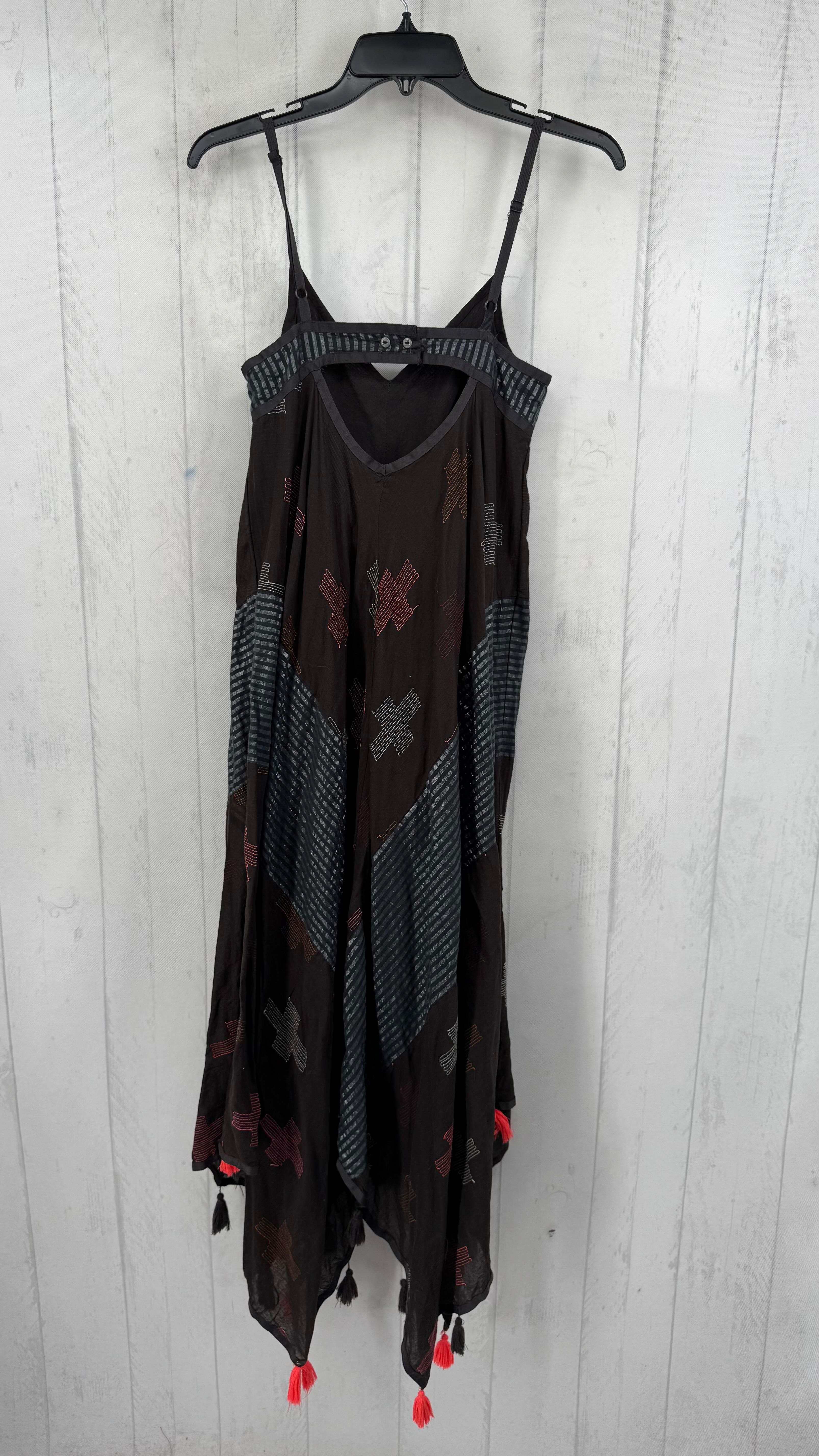 S embroidered tassle hem sundress
