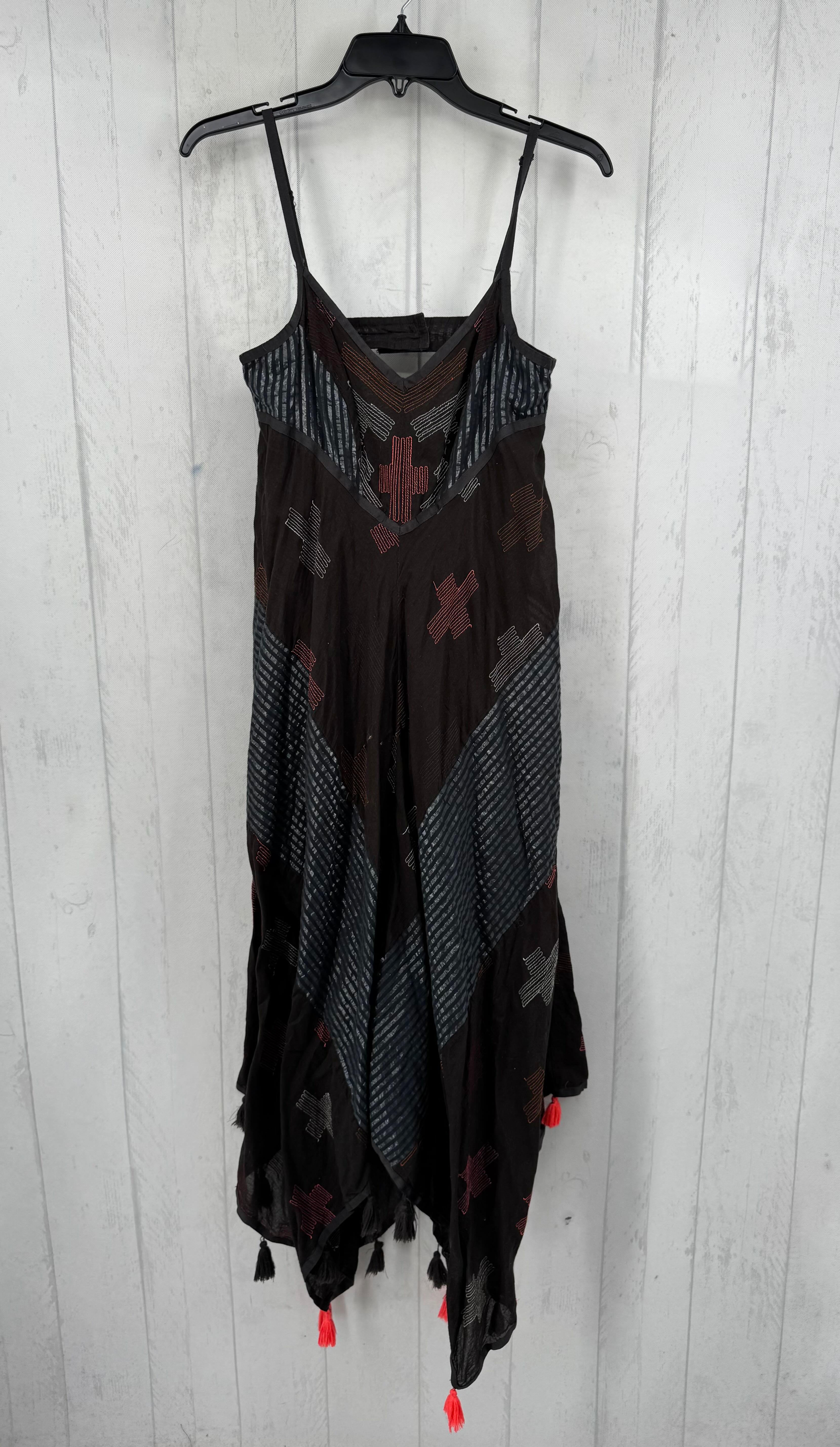 S embroidered tassle hem sundress