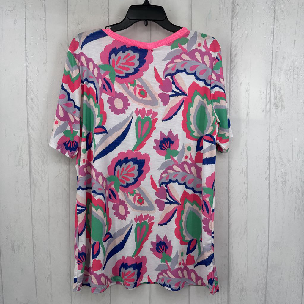 1X printed v-neck s/s tee