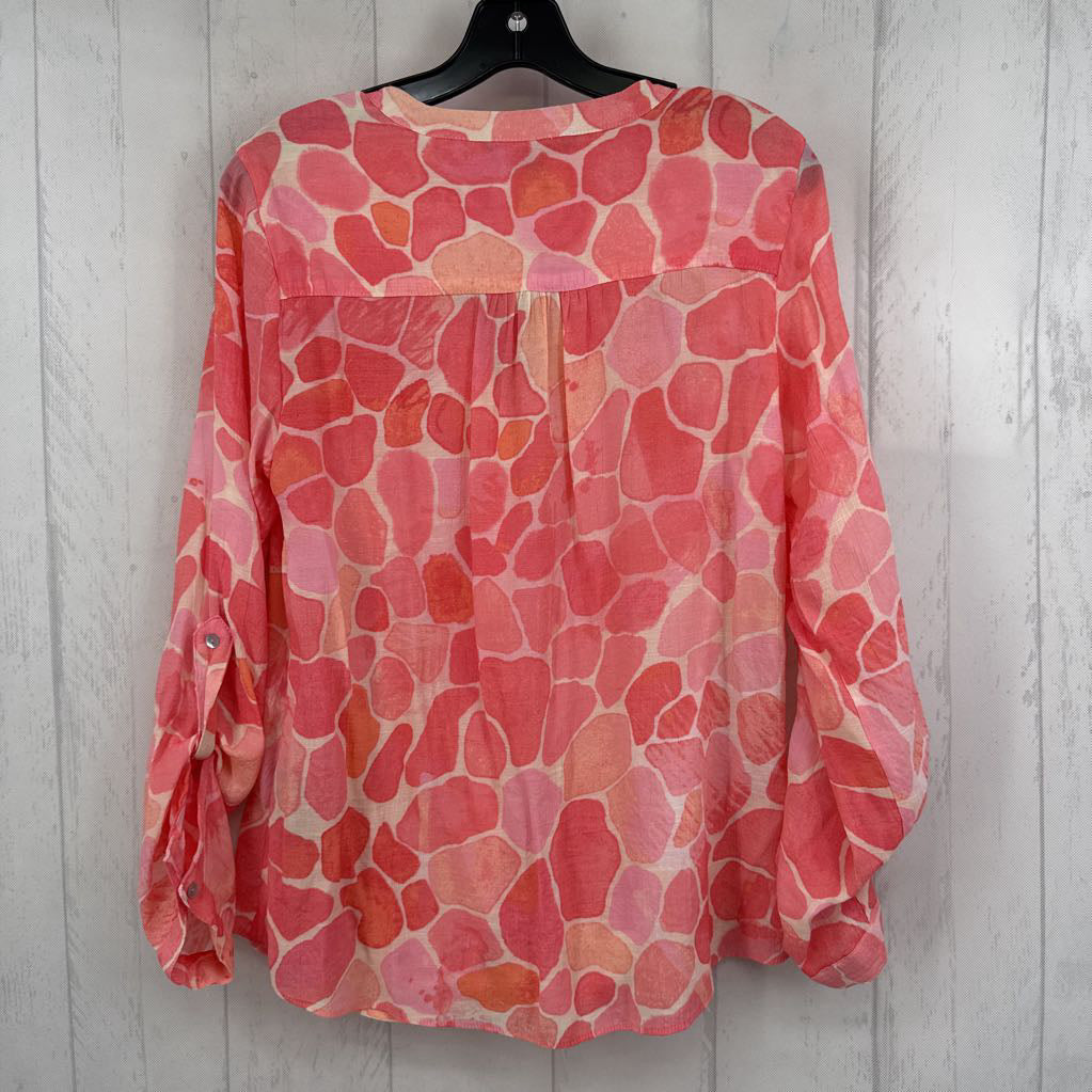 M l/s giraffe print button shirt