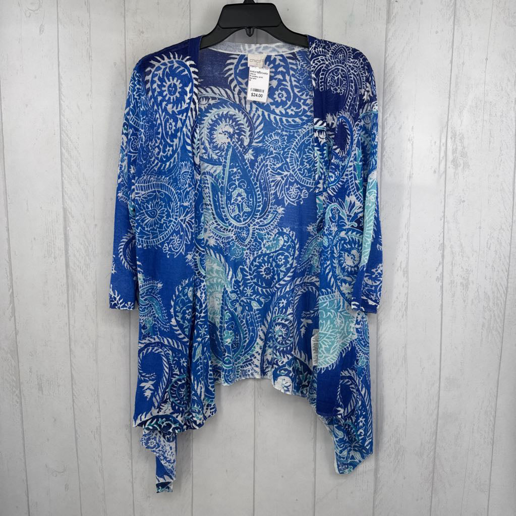 M paisley print open front cardi