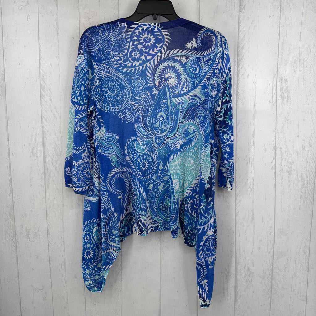 M paisley print open front cardi