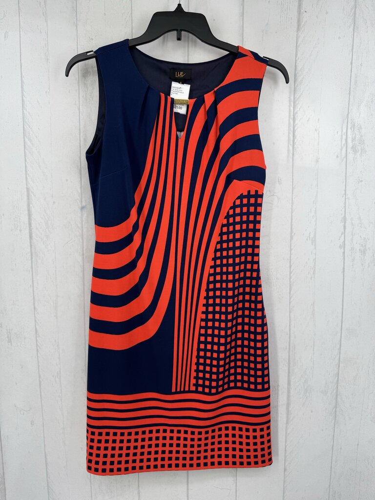 8 printed notch neck slvls sheathdress