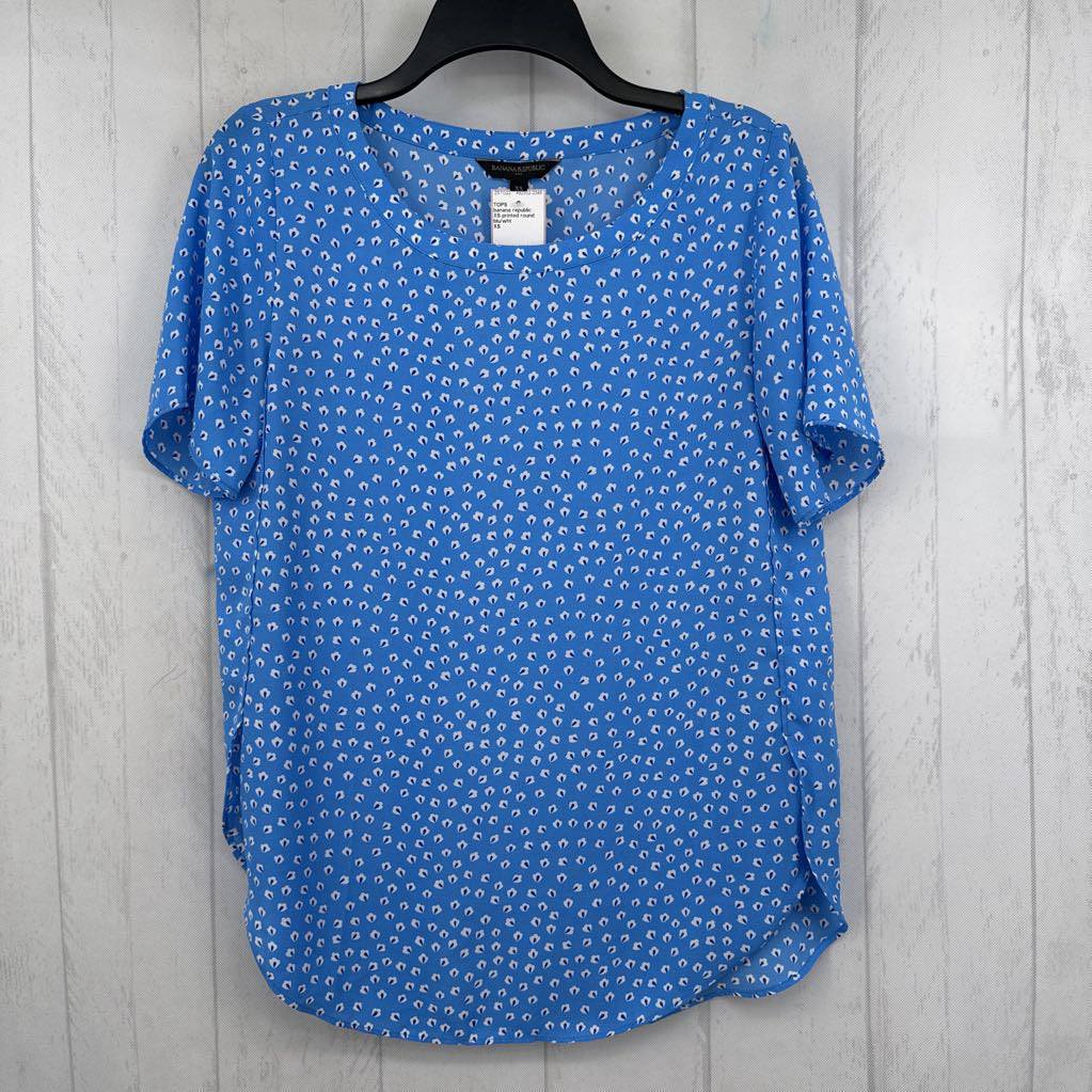 XS printed round neck s/s top