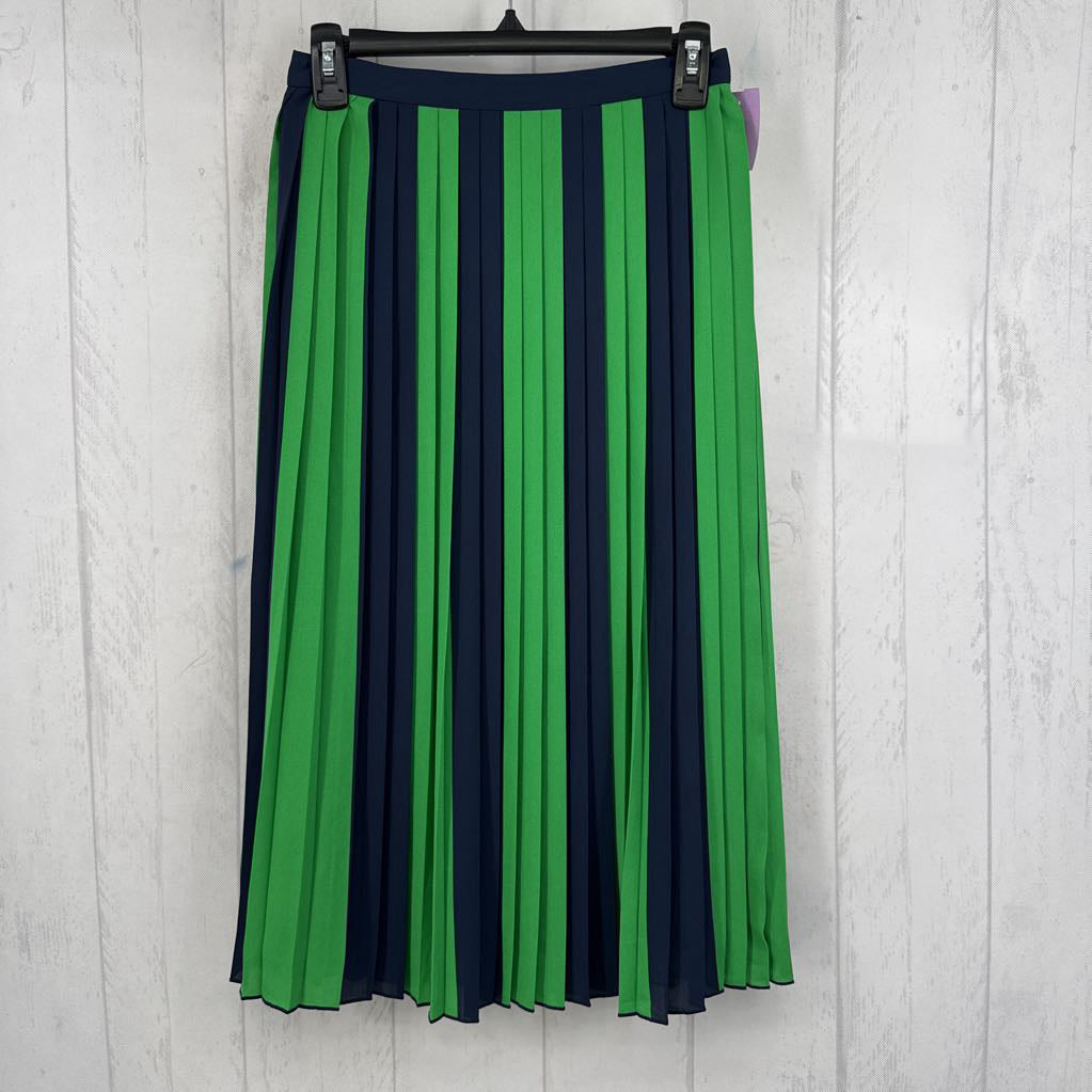 R89 0 stripe pleated skirt