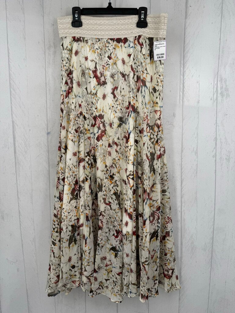 M flower print maxi skirt