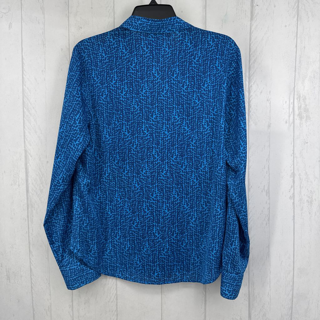 6 printed button down l/s top