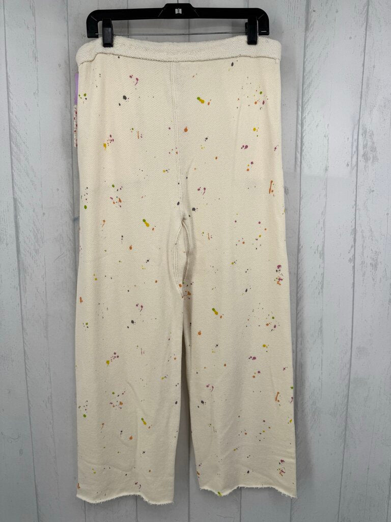 R88 M paint splatter drawstring pants