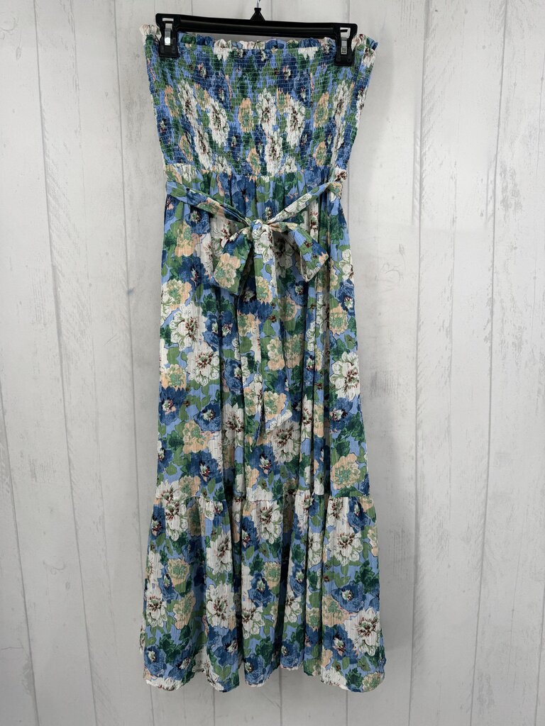 S smocked flo print slvls dress