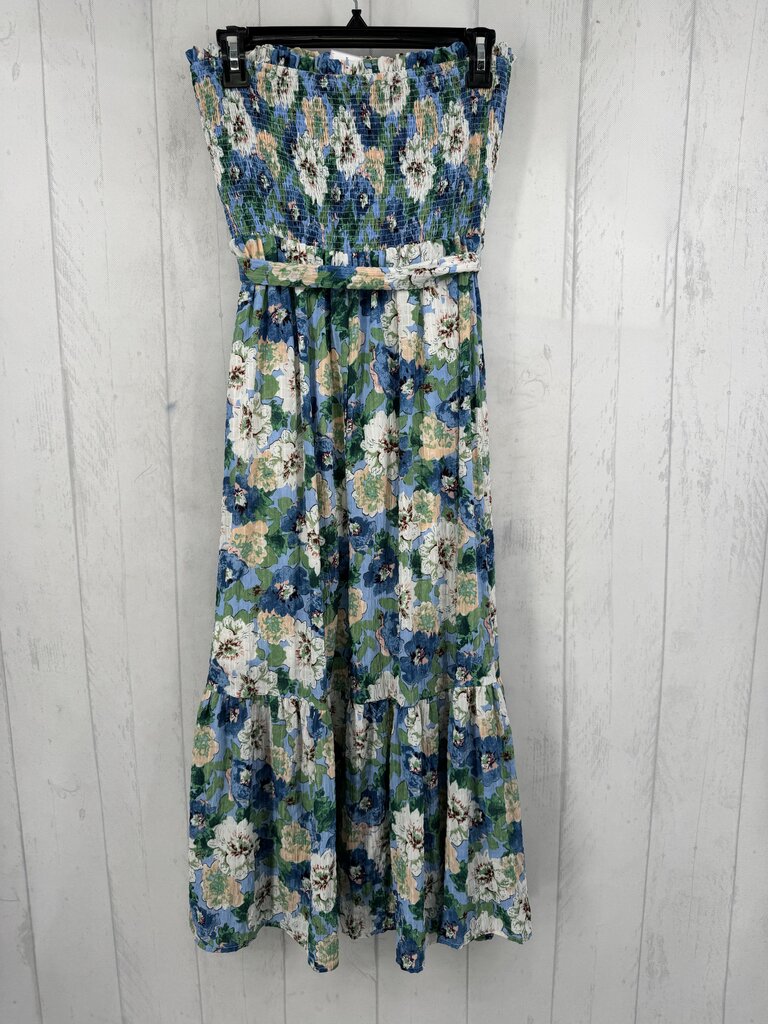 S smocked flo print slvls dress