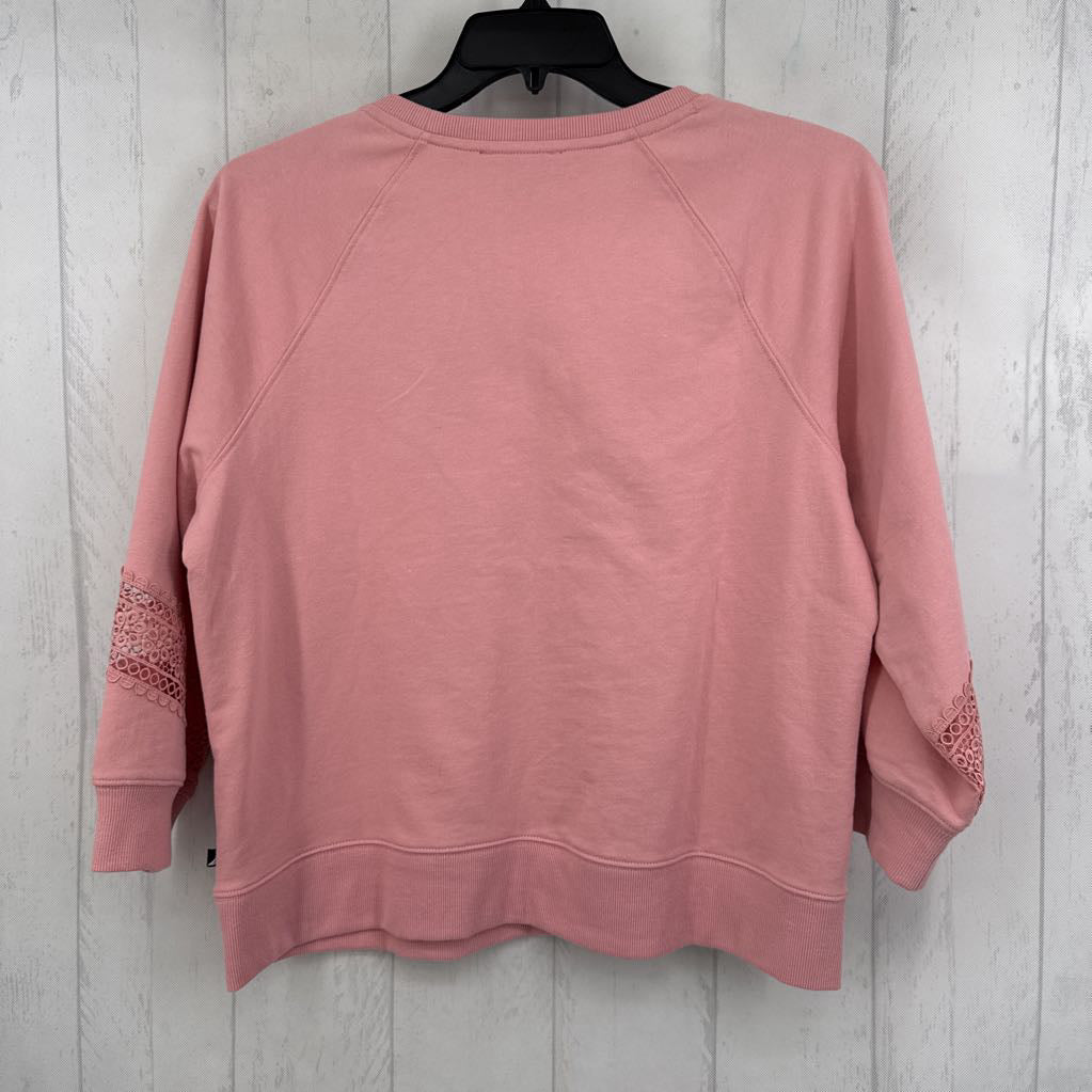 L embroidered slv crewneck sweatshirt