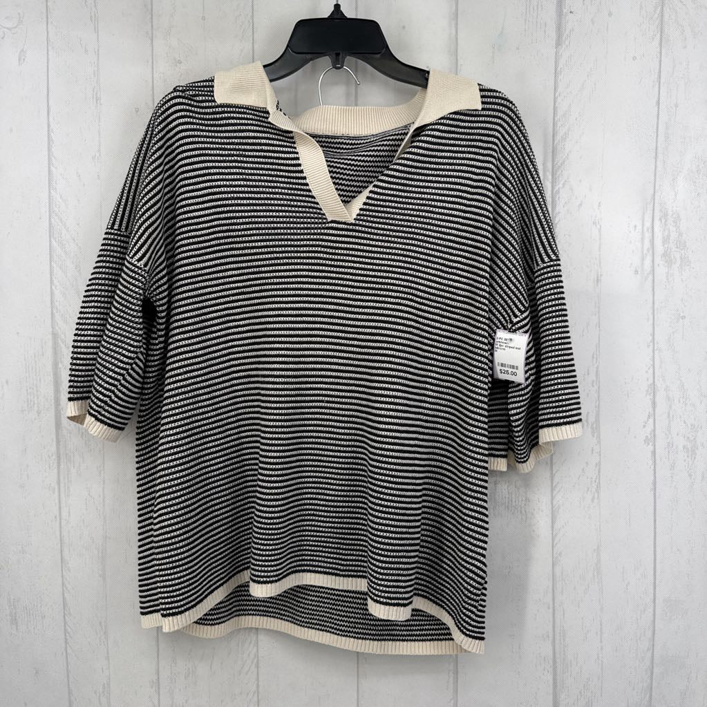 M 2pc striped knit shorts set