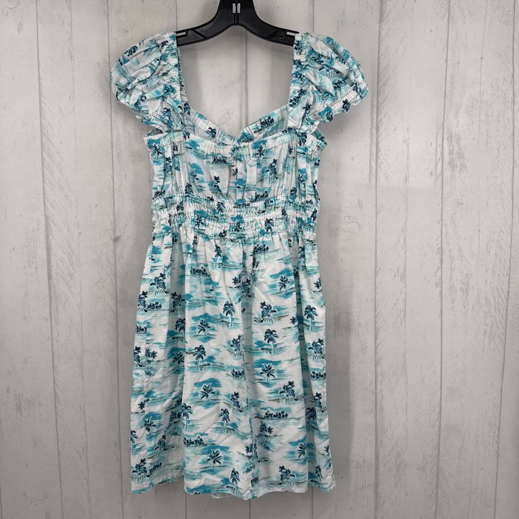 XS palm tree smocked dress