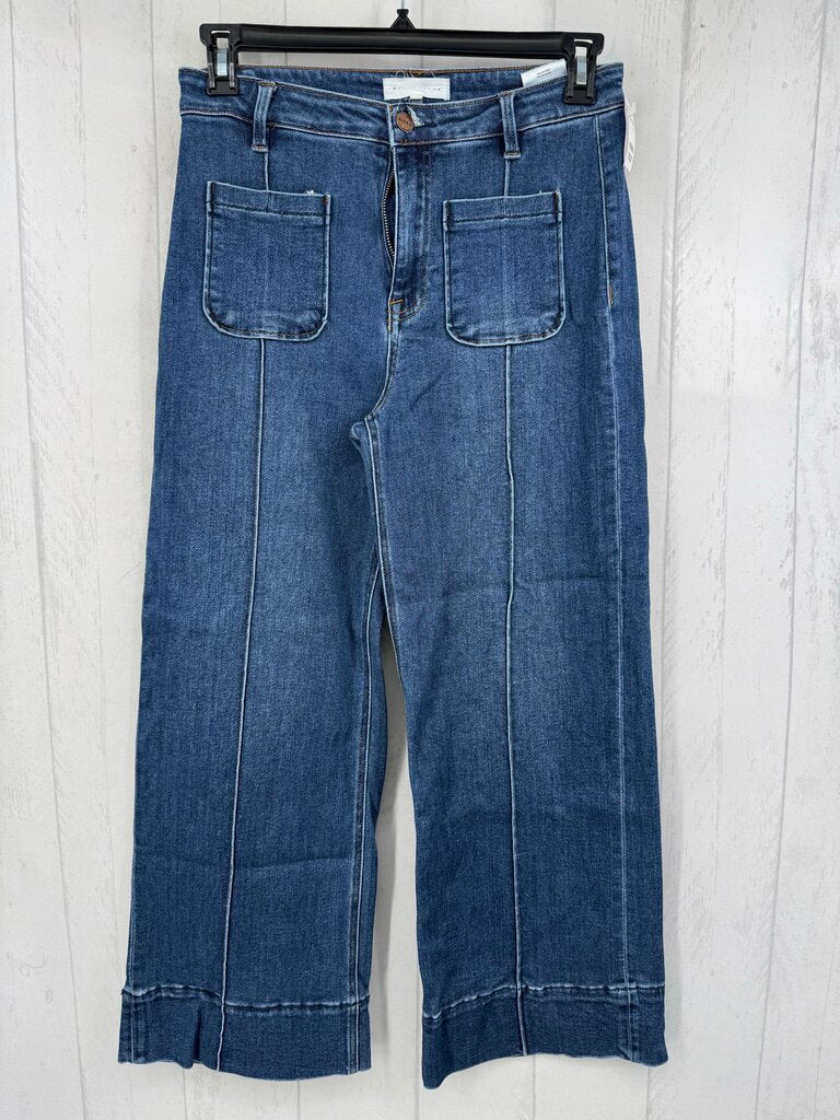 7 stretch wide leg crop jean