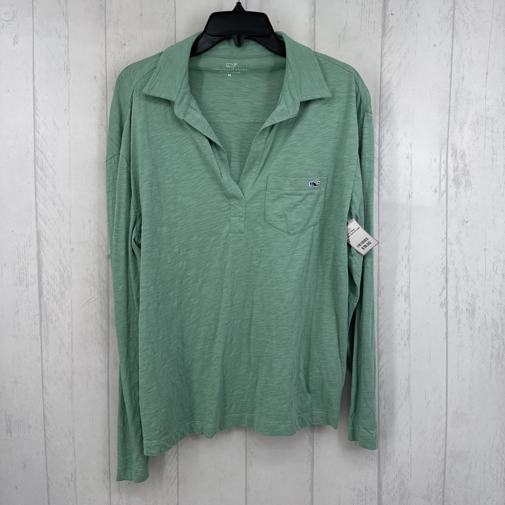 M split neck l/s polo