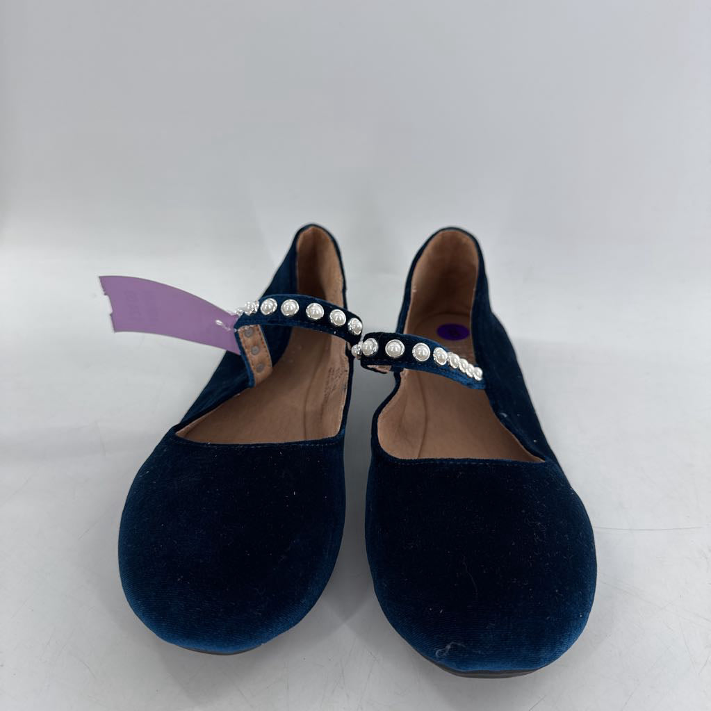 8 velvet pearl embelished slip-ons