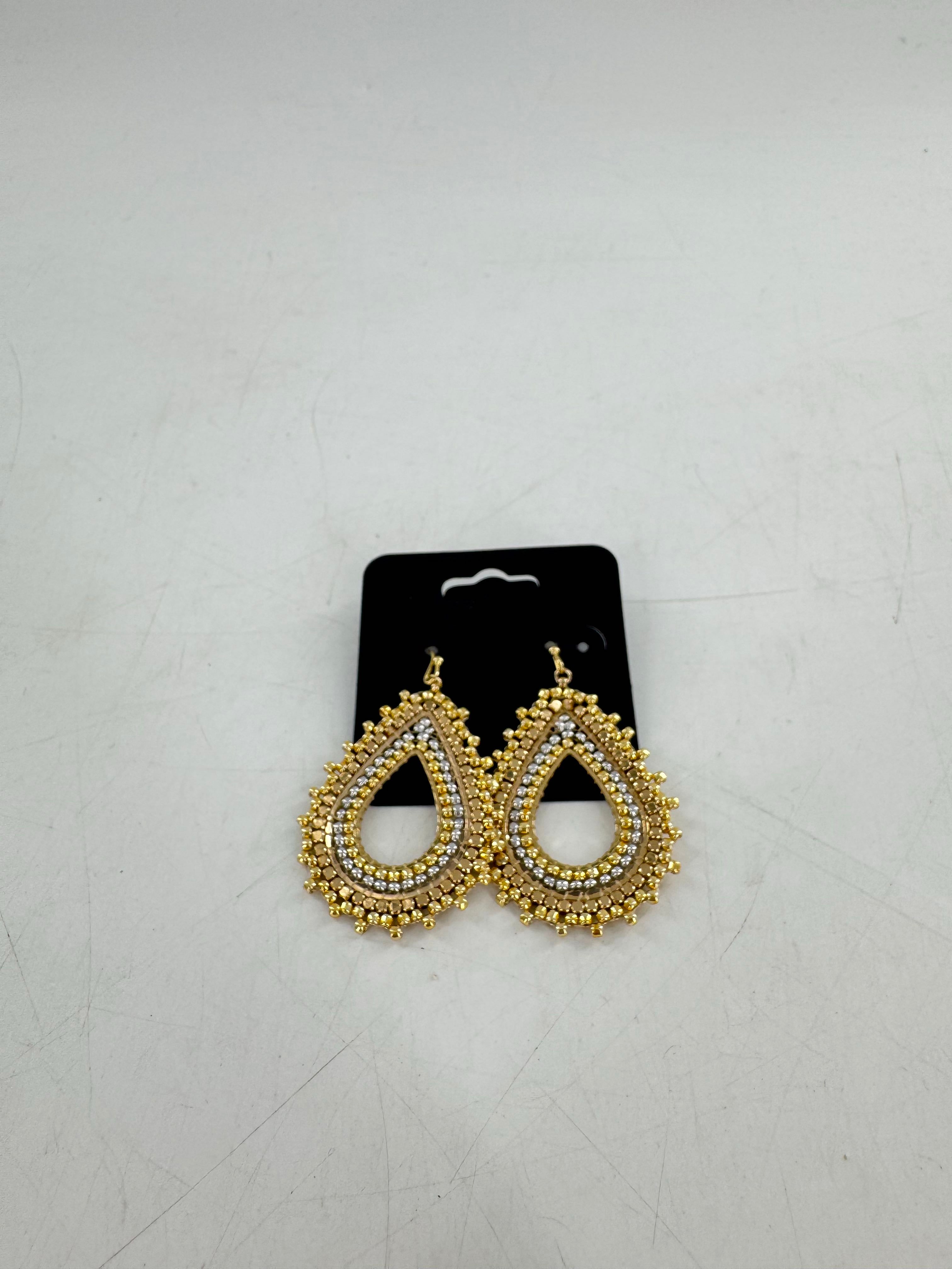gold & silver teardrop shape earrings