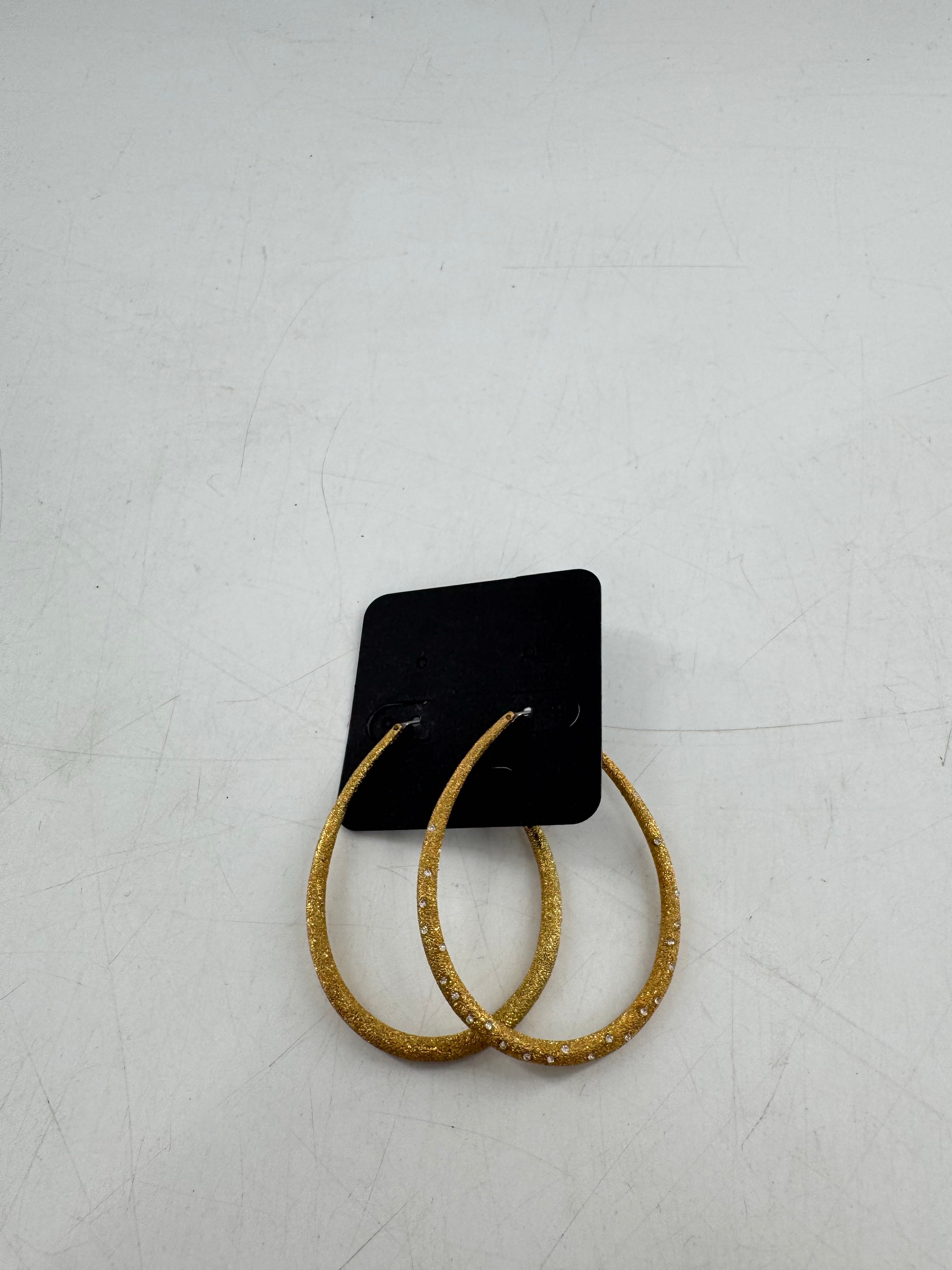 gold teardrop shape hoop earrings