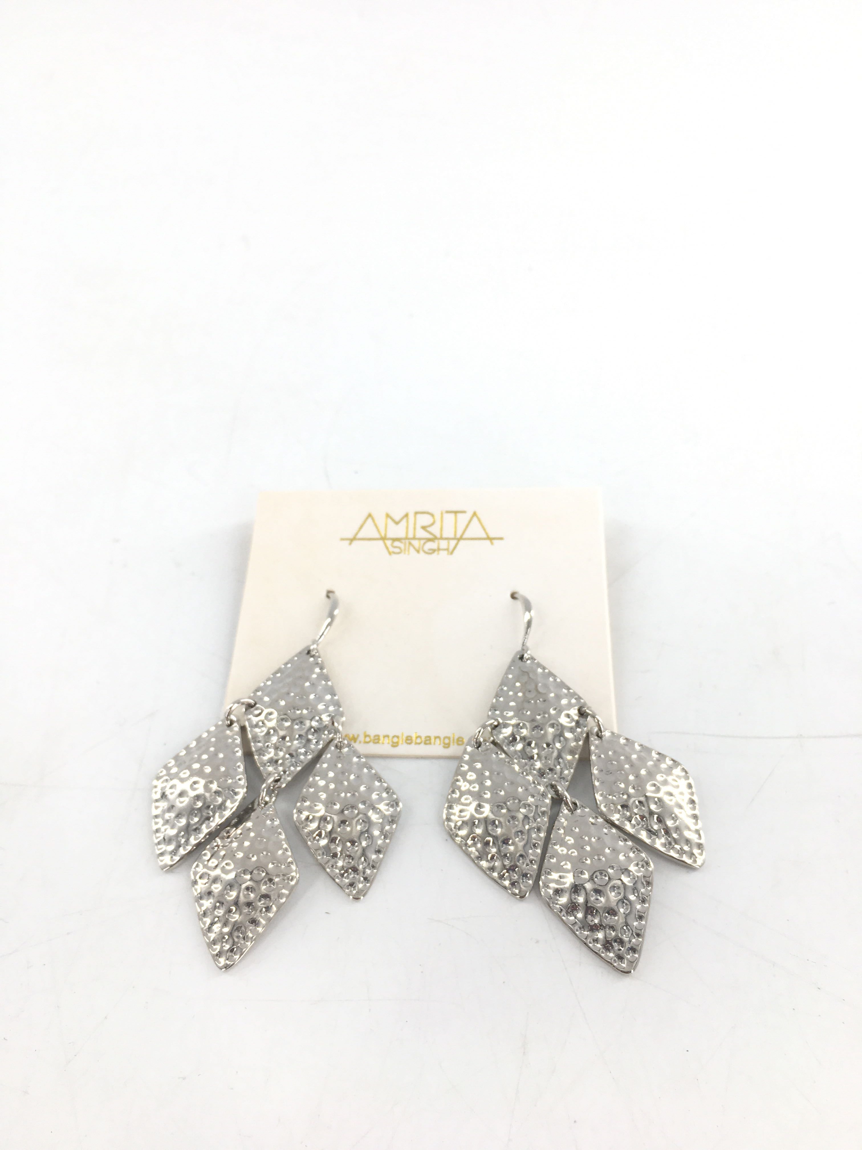 hammered silver dangle earrings
