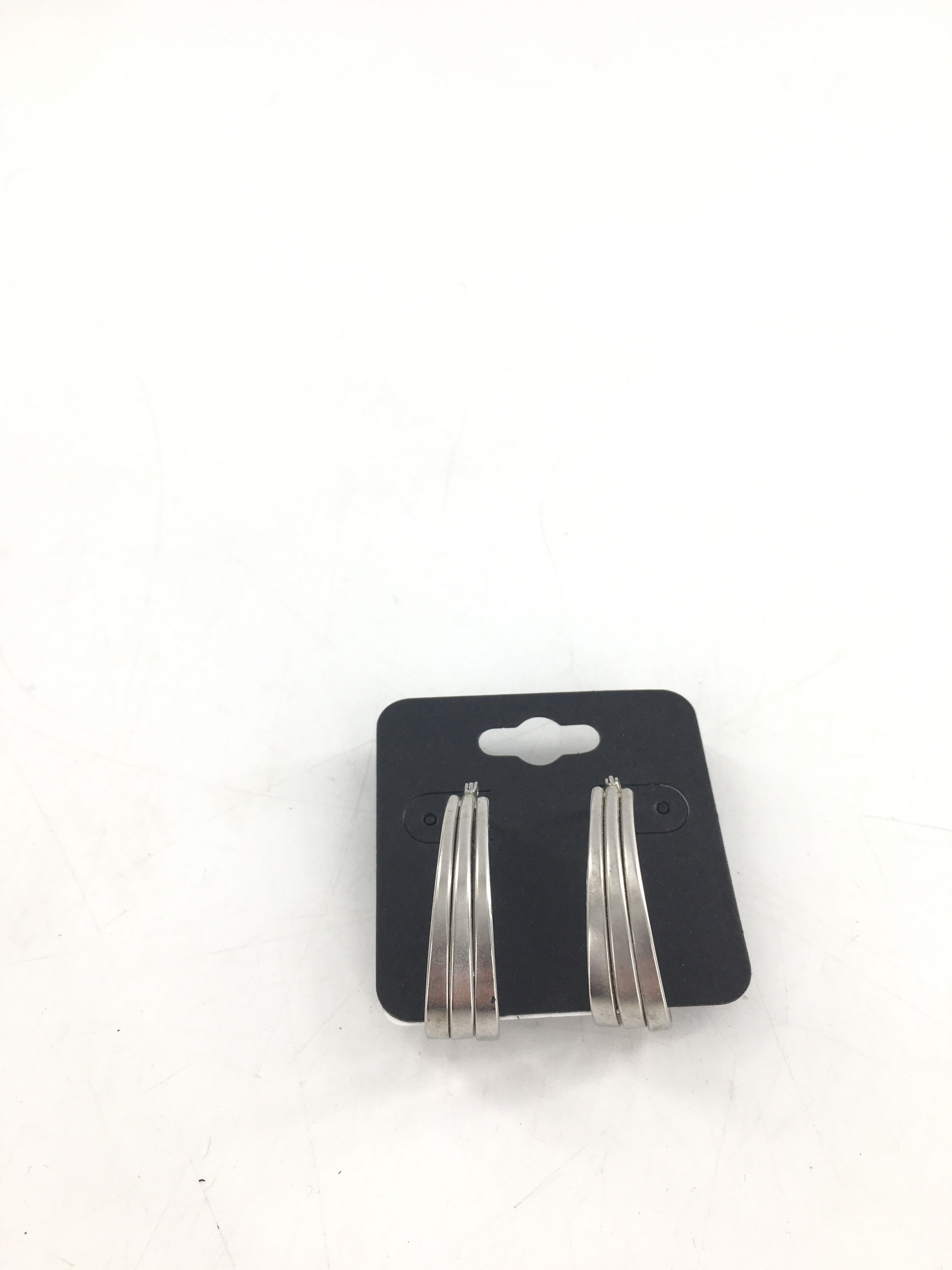 silver chunky hoop earrings