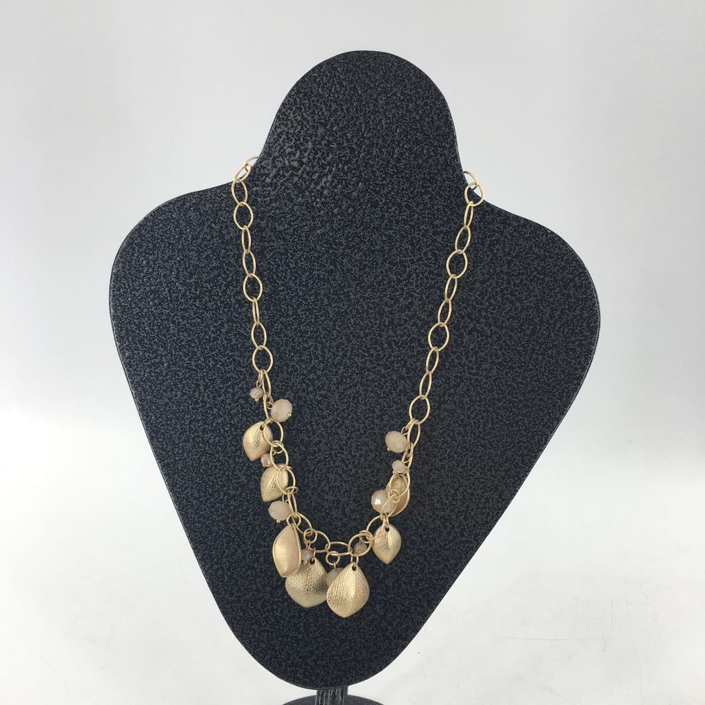 10" gold beaded cascade necklace & earrings