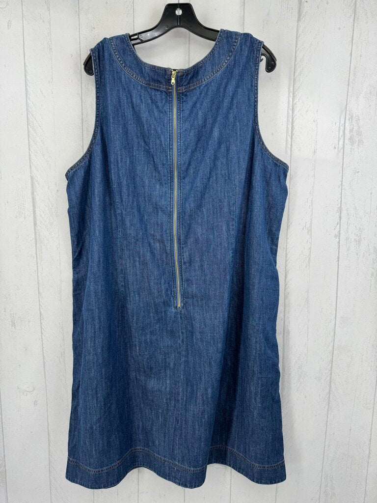 20w denim lace-up slvls dress
