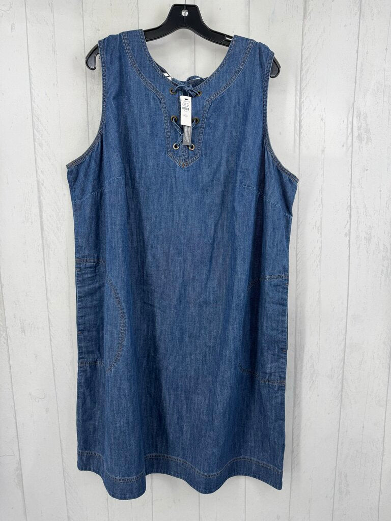 20w denim lace-up slvls dress