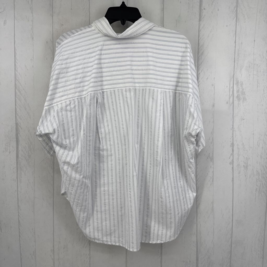 S striped .25 button down s/s top