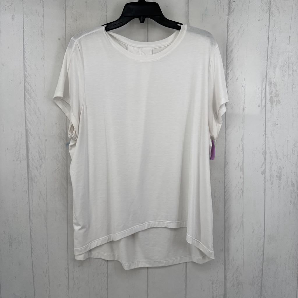 M crewneck s/s hi-lo tee