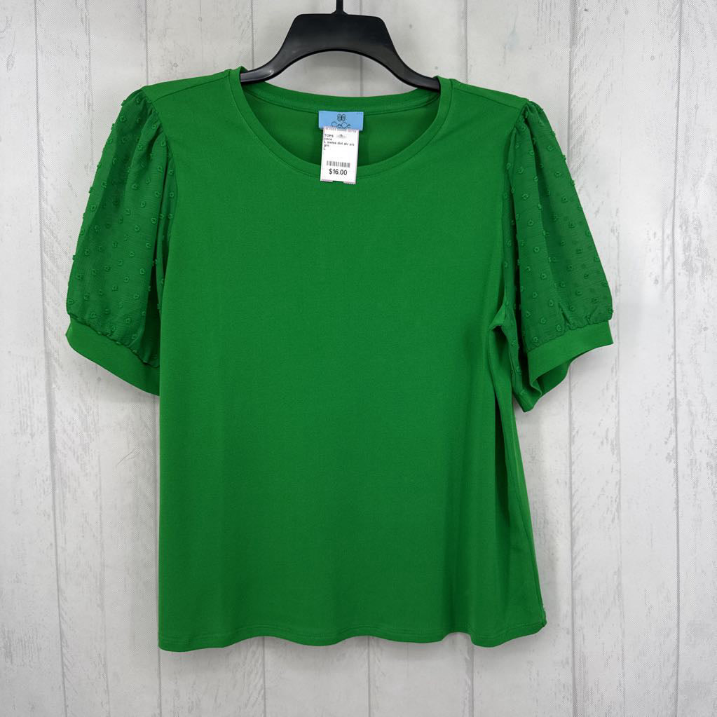 L swiss dot slv s/s top