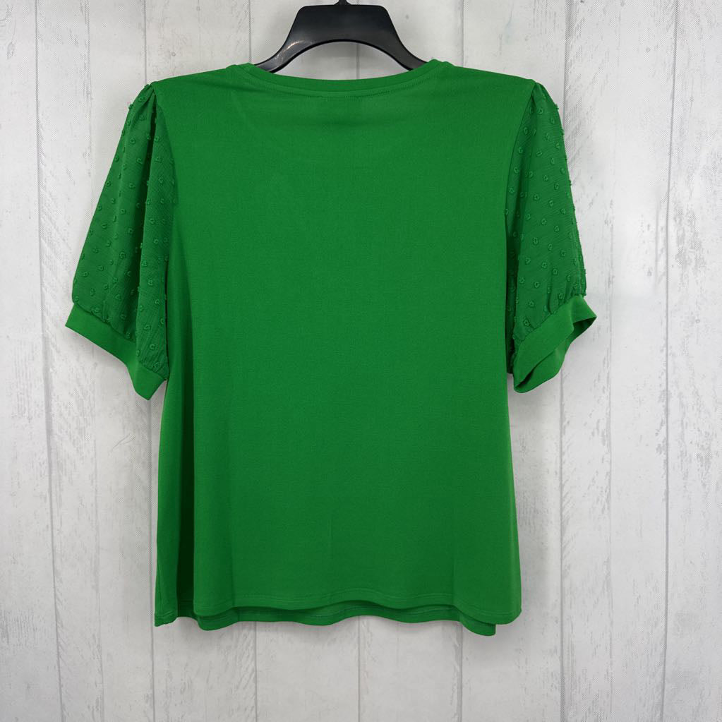 L swiss dot slv s/s top