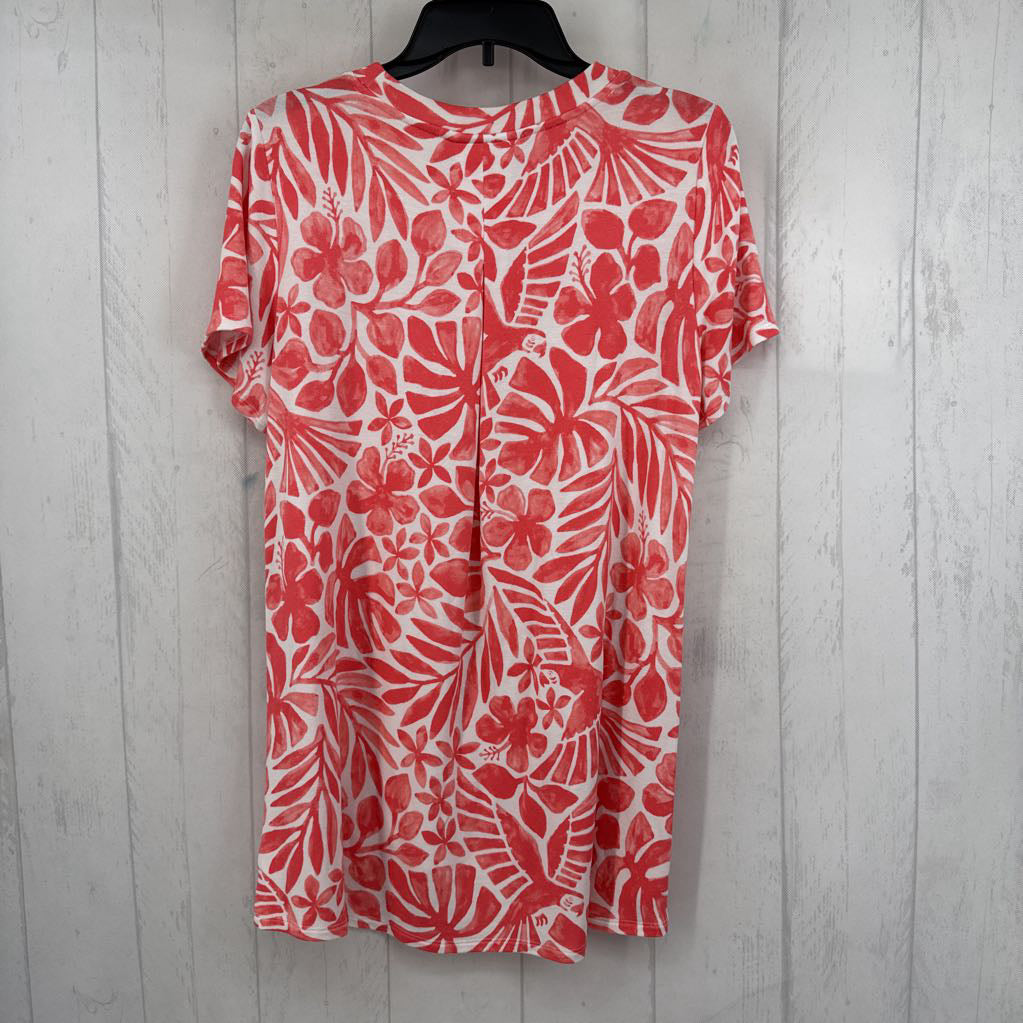 M flo print s/s hi-lo tee