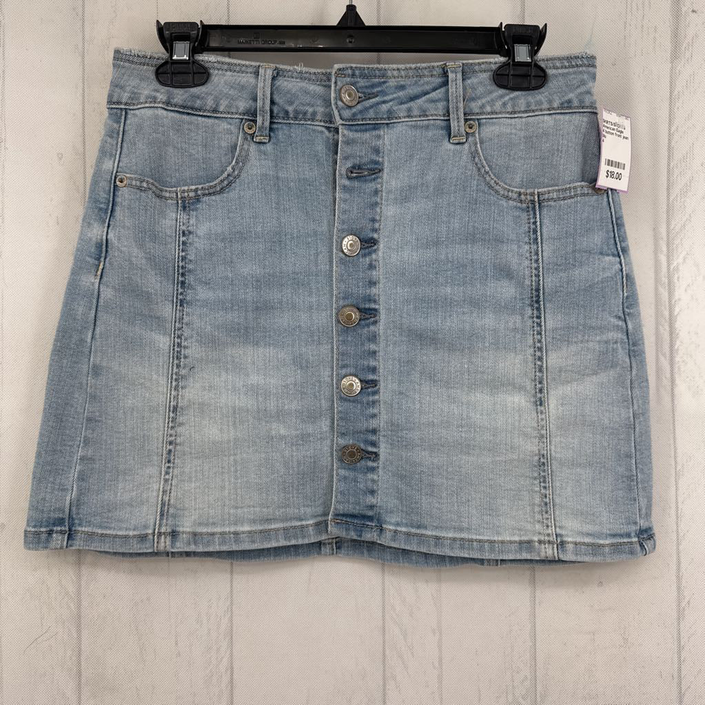 4 button front jean skirt