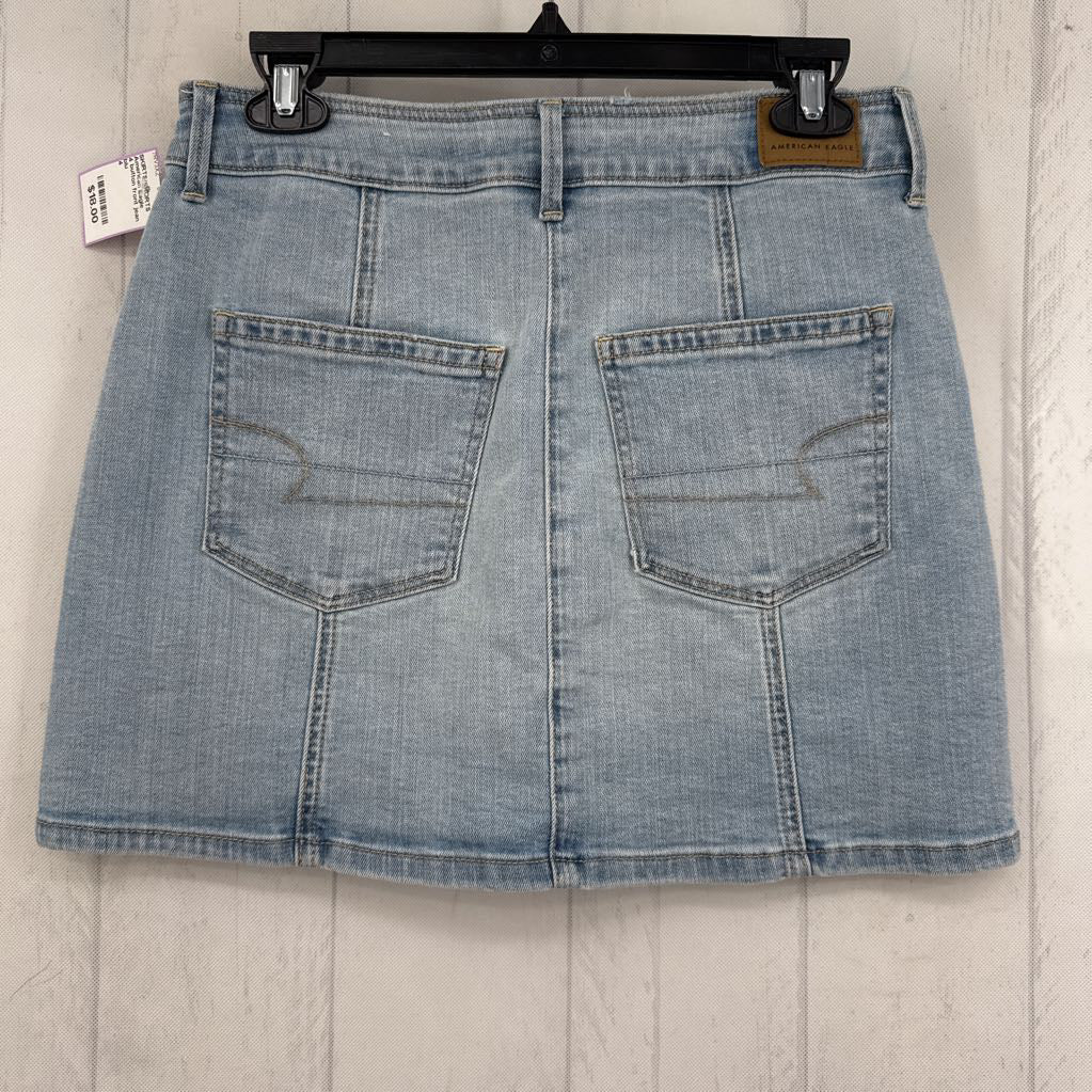 4 button front jean skirt