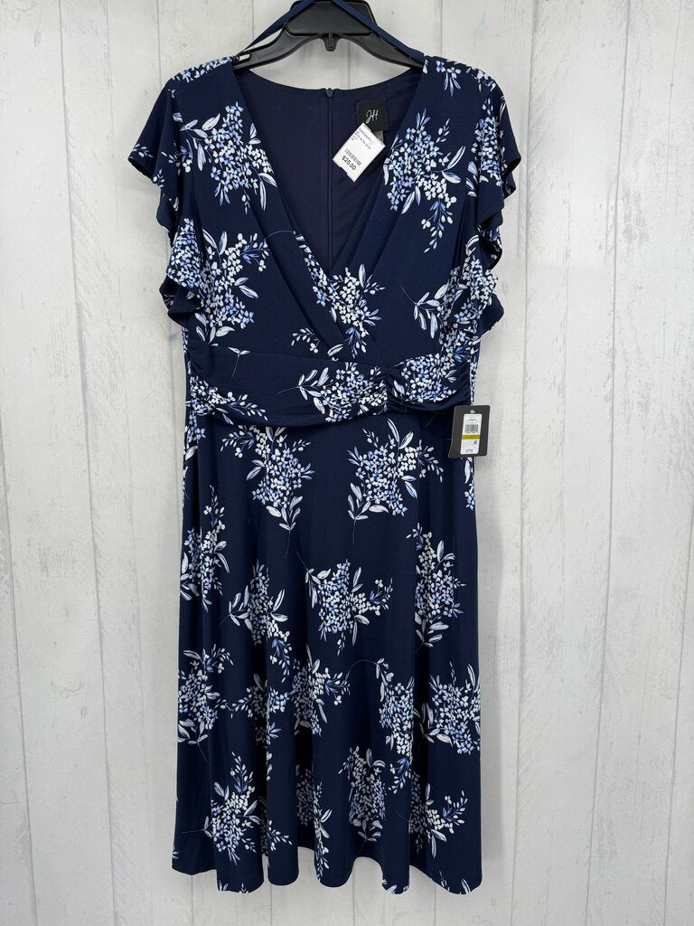 R79 14 flo print crossover flutter slv dress