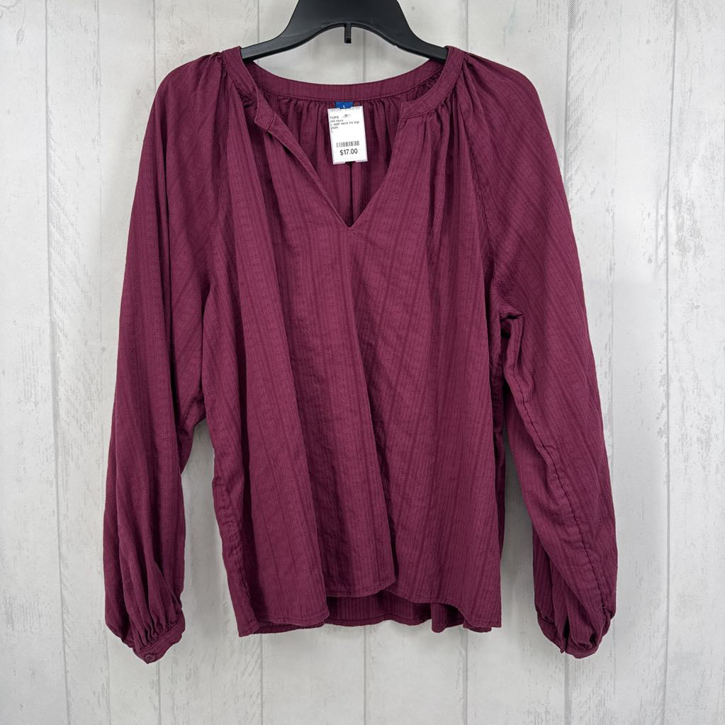L split neck l/s top
