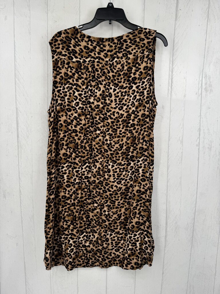 XL animal print tassel tie slvls dress