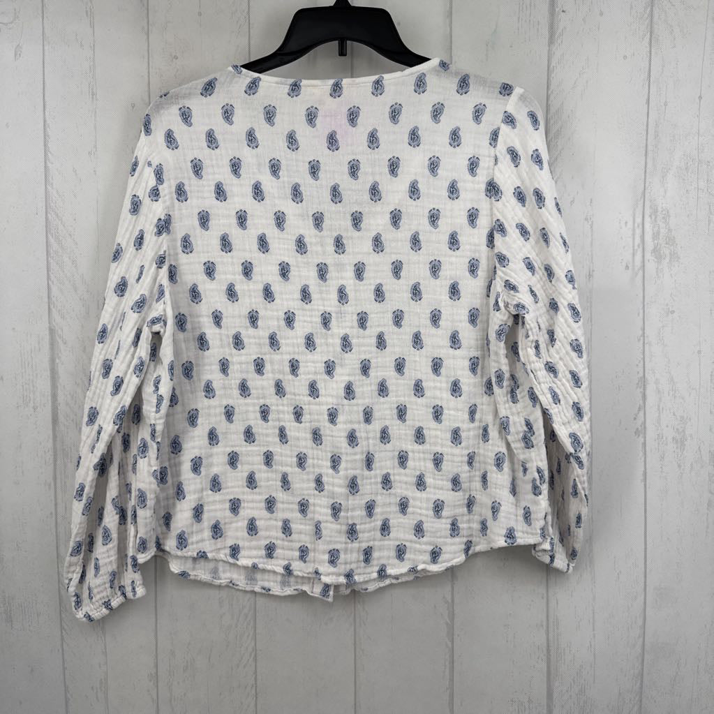 L paisley print button down l/s top