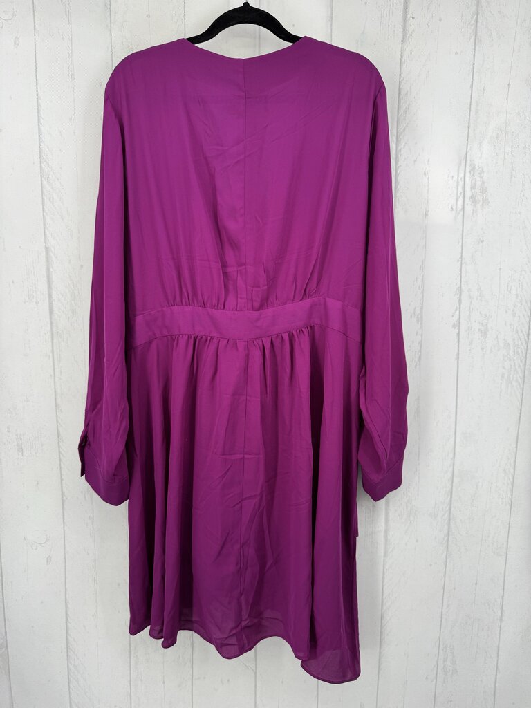 XL v-neck tie front l/s top