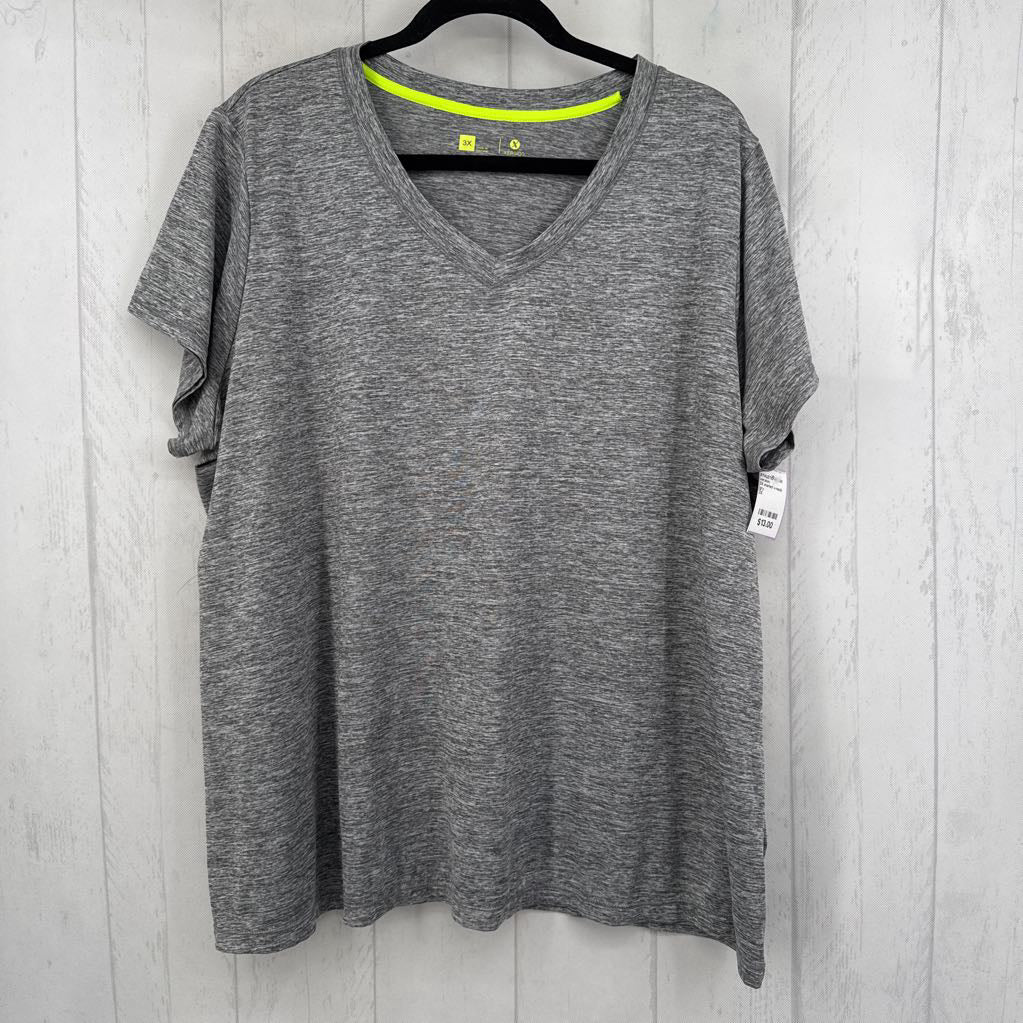 3X marled v-neck s/s tee