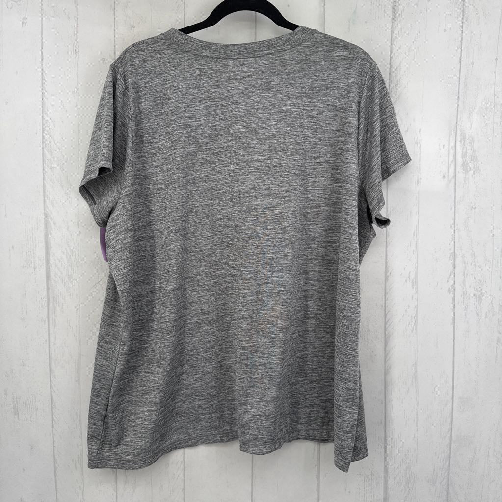 3X marled v-neck s/s tee