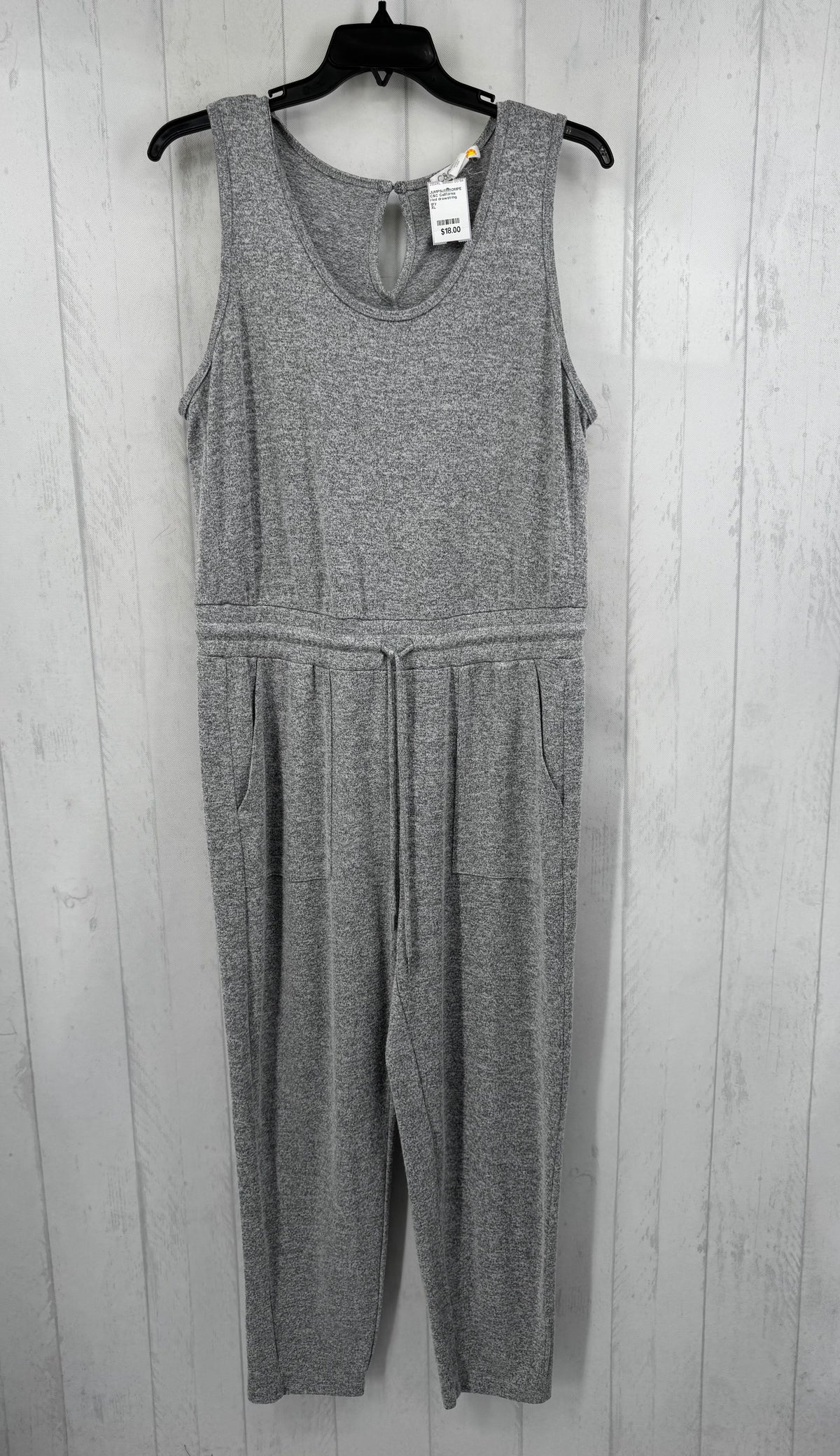 rled drawstring waist slvls jumpsuit