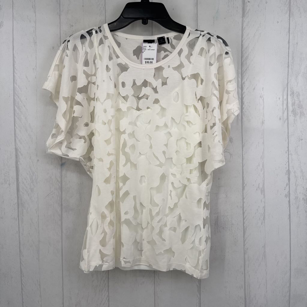 M 2pc semi sheer s/s top & cami