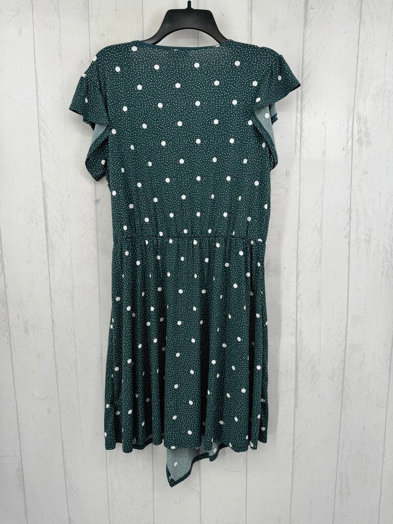 L polka dot crossover flutter slv dress