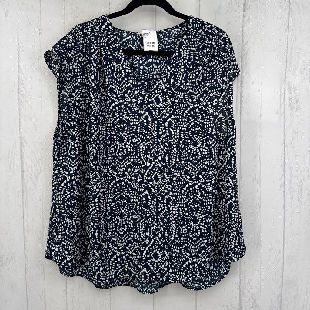 XXL printed v-neck s/s top